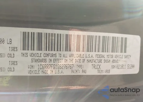 2016 Ram 1500 Express из США, поврежденный, VIN 1C6RR7FG1GS276767